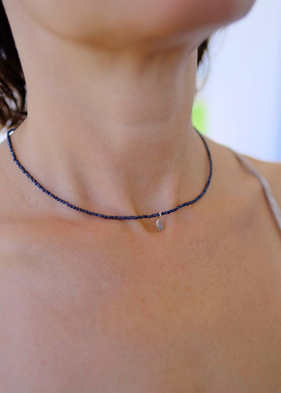 Ham Elmas & Hematit Kolye