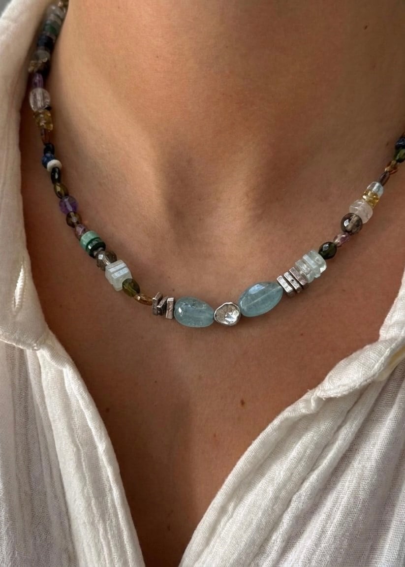 Mix Gemstone Ham Elmas Kolye