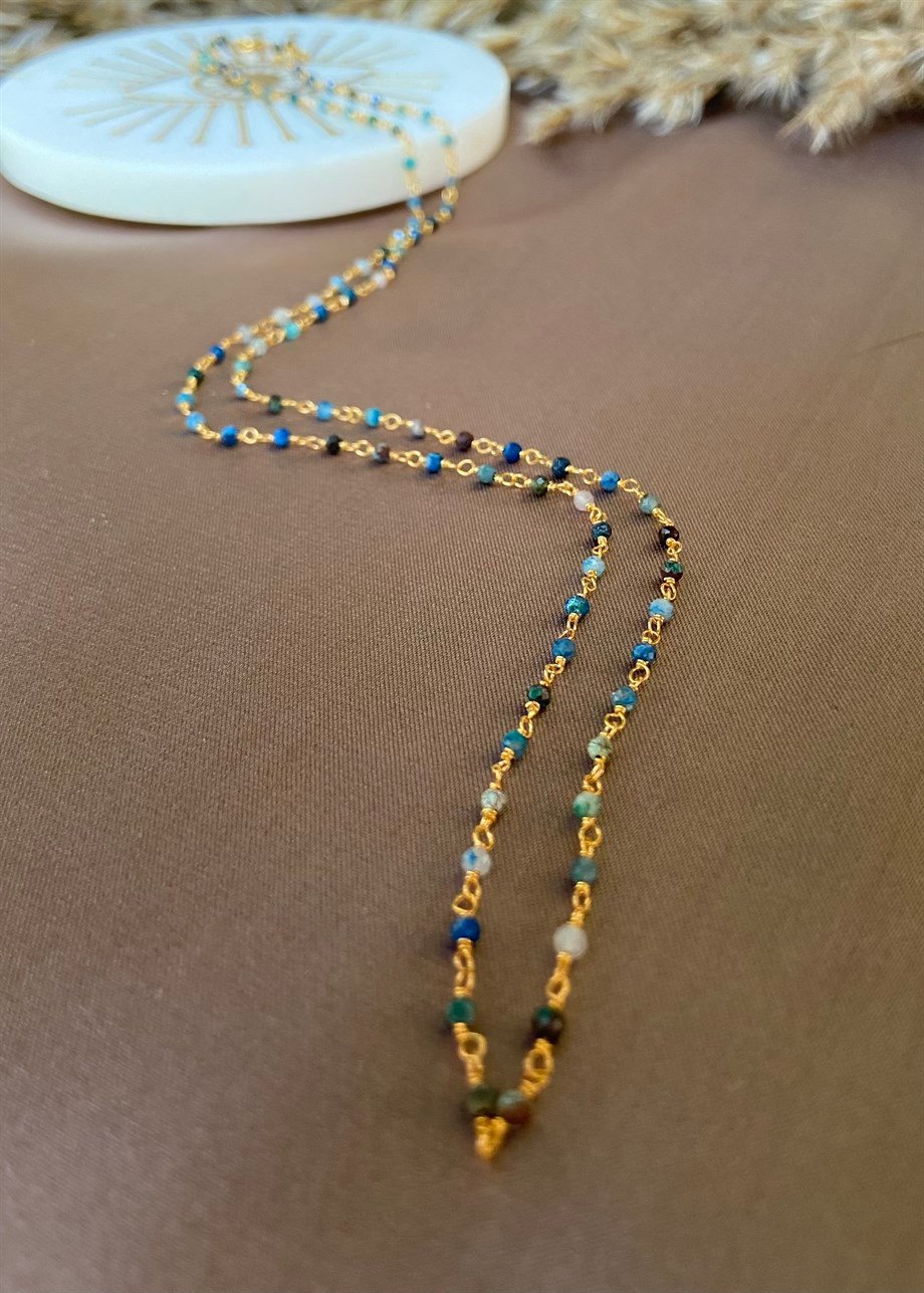 Mix Gemstone Kolye 65cm