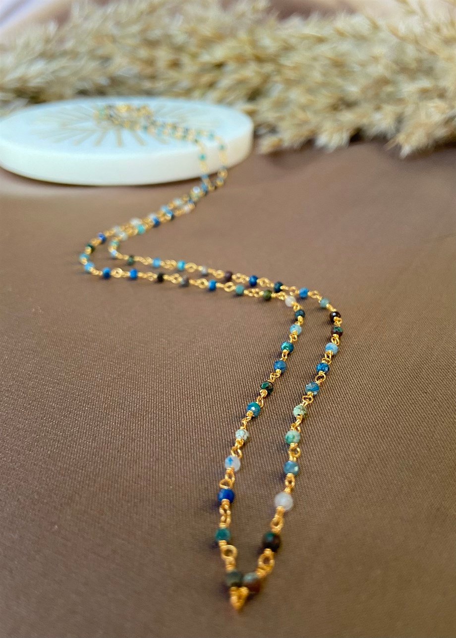 Mix Gemstone Kolye 65cm