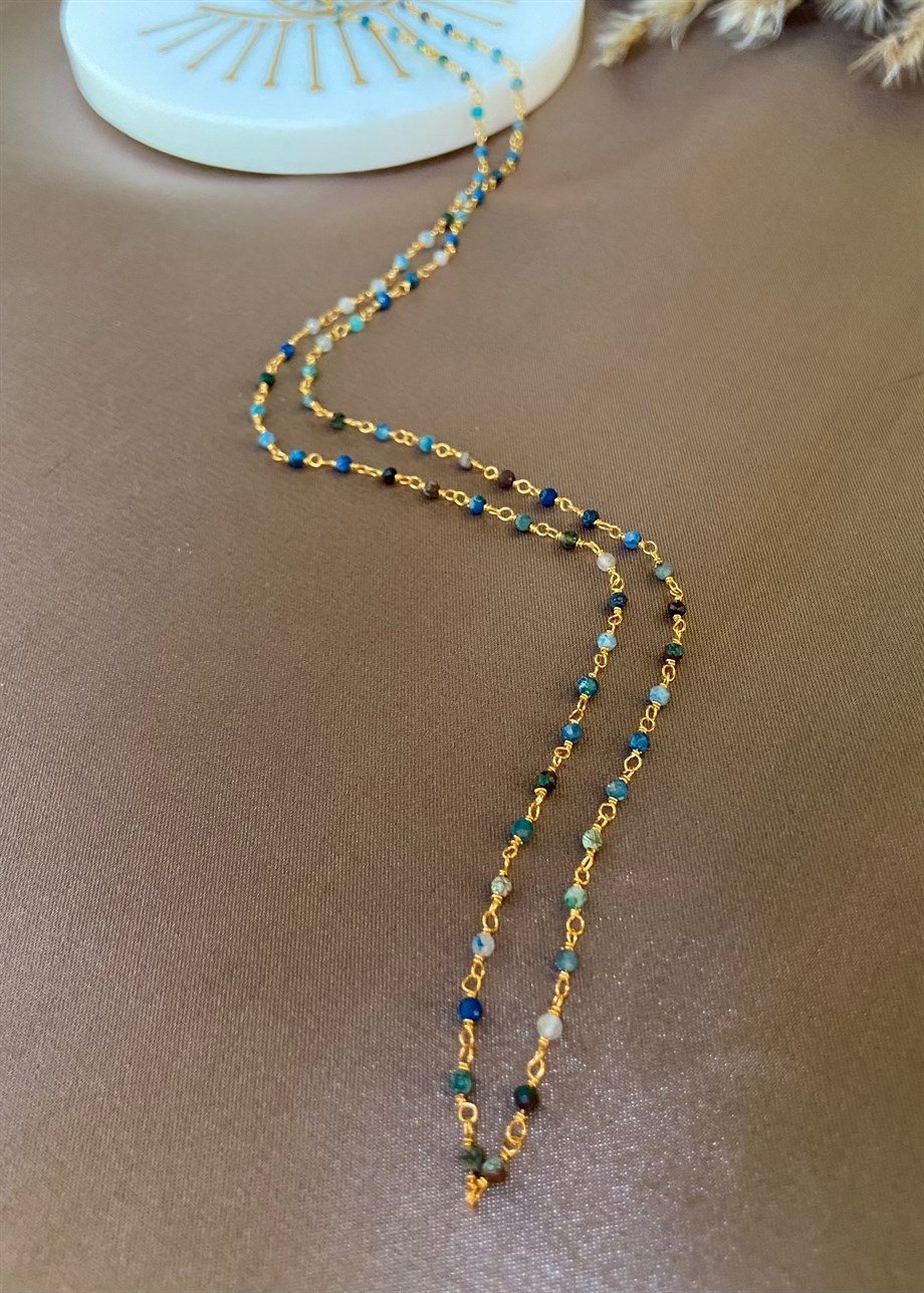 Mix Gemstone Kolye 65cm
