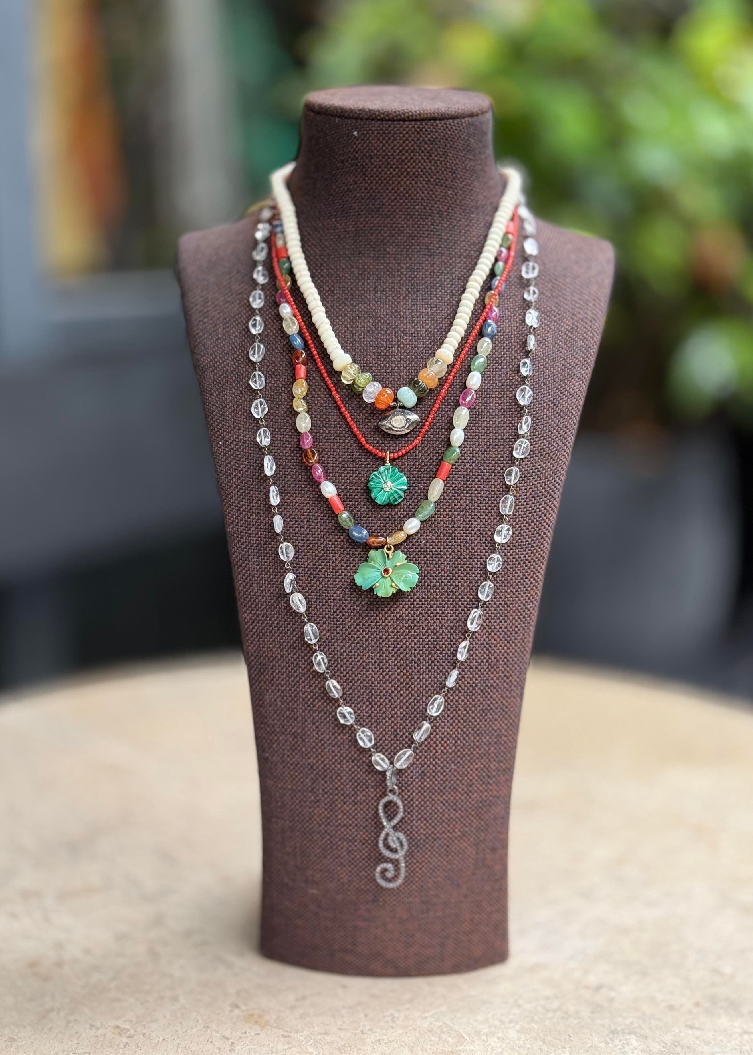 Mix Gemstone Turkuaz Kolye 