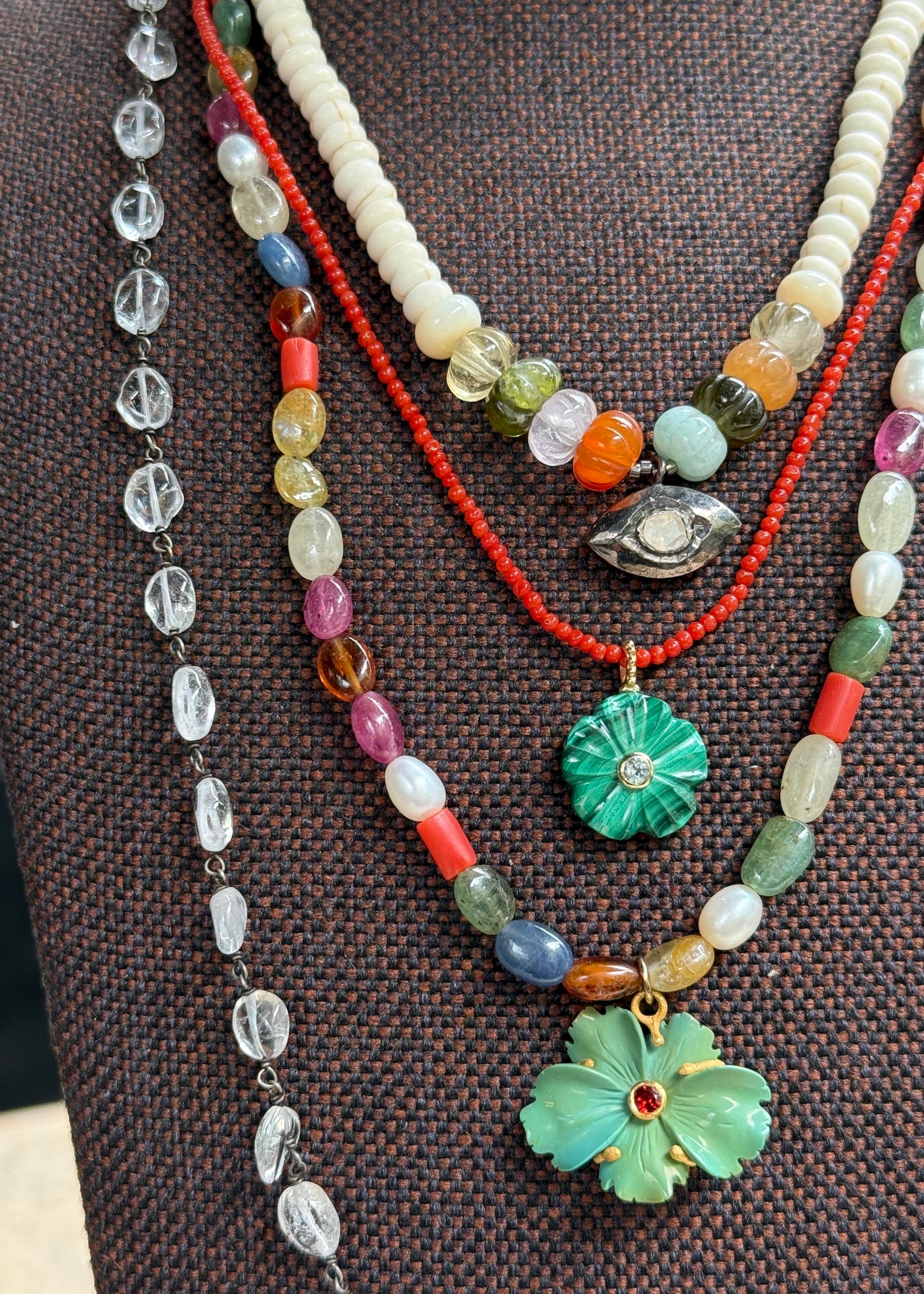 Mix Gemstone Turkuaz Kolye 