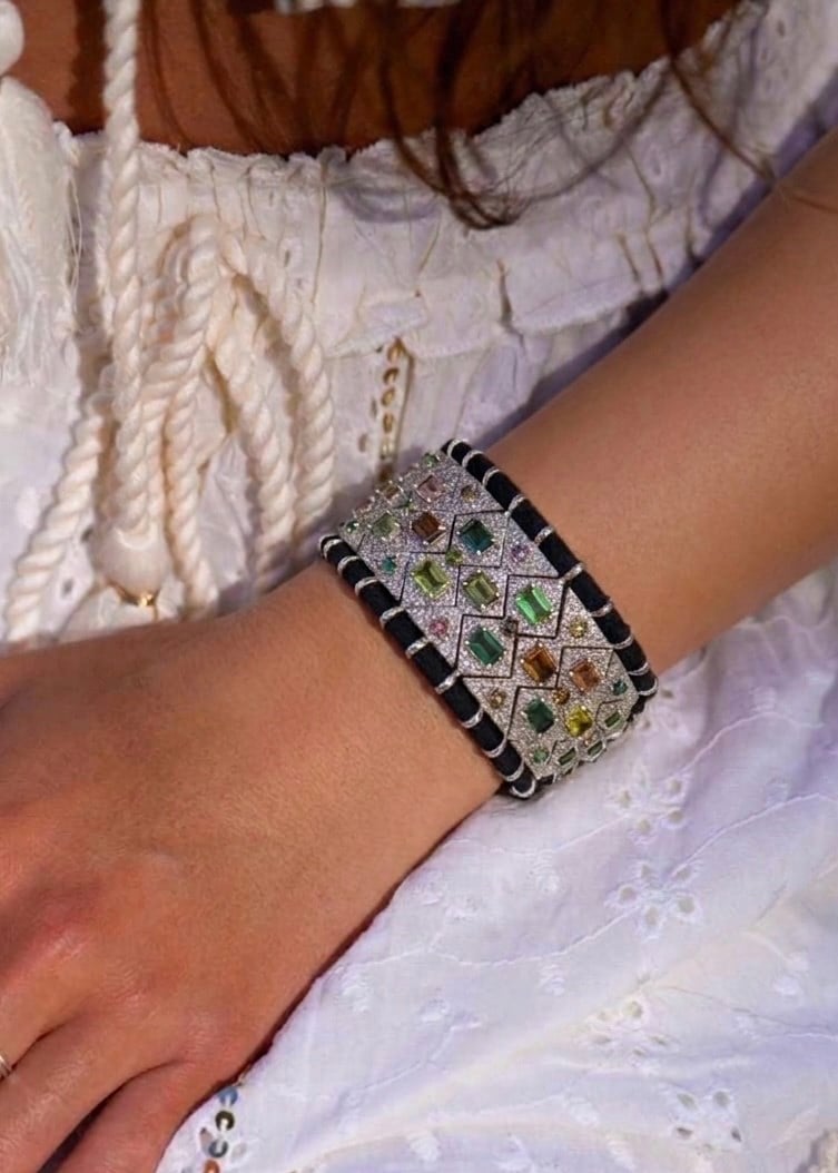 Mosaic Mix Gemstone Pırlanta Örme Bileklik