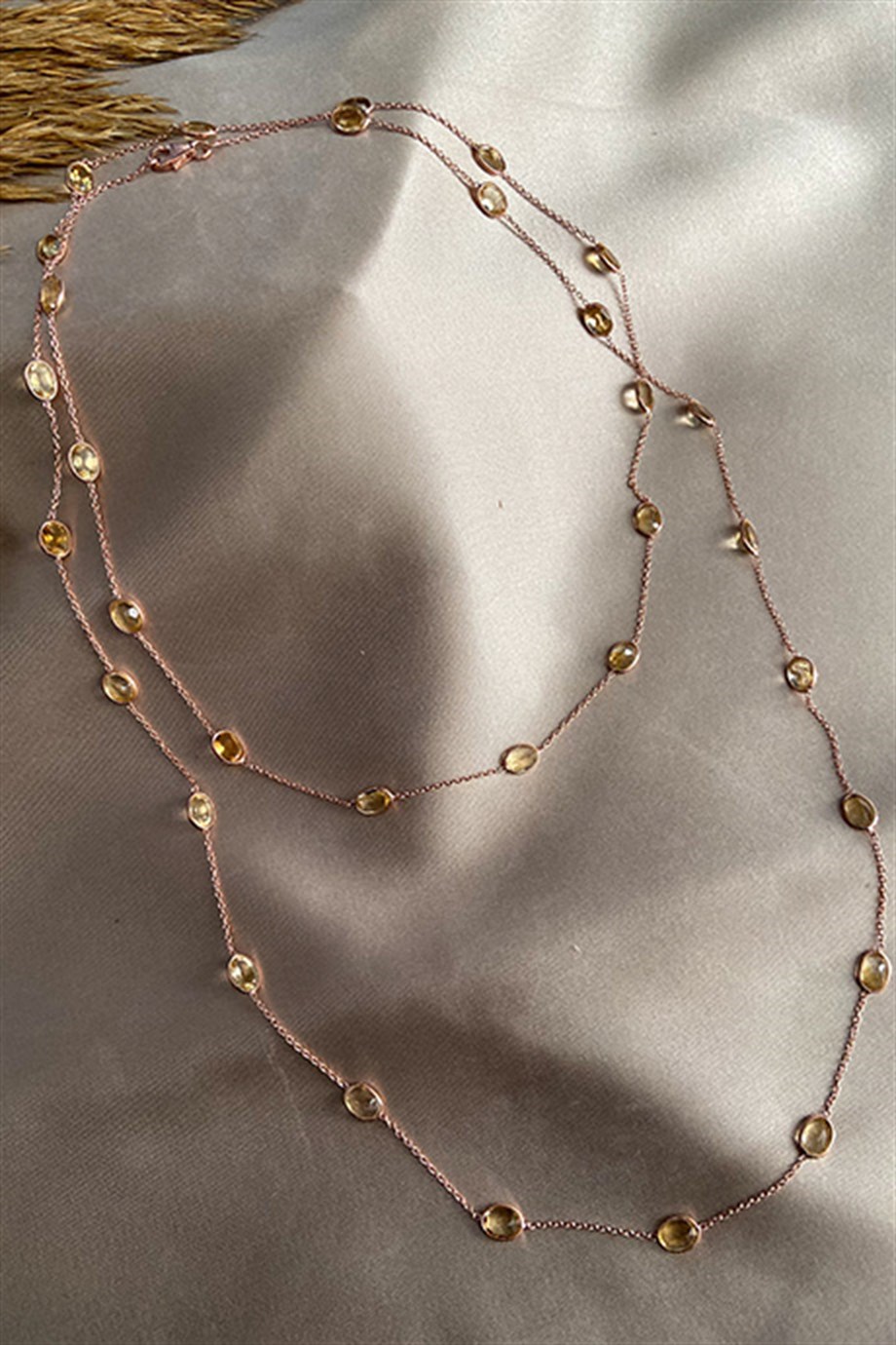 Sitrin (Citrine) Sarı Kadın Kolye