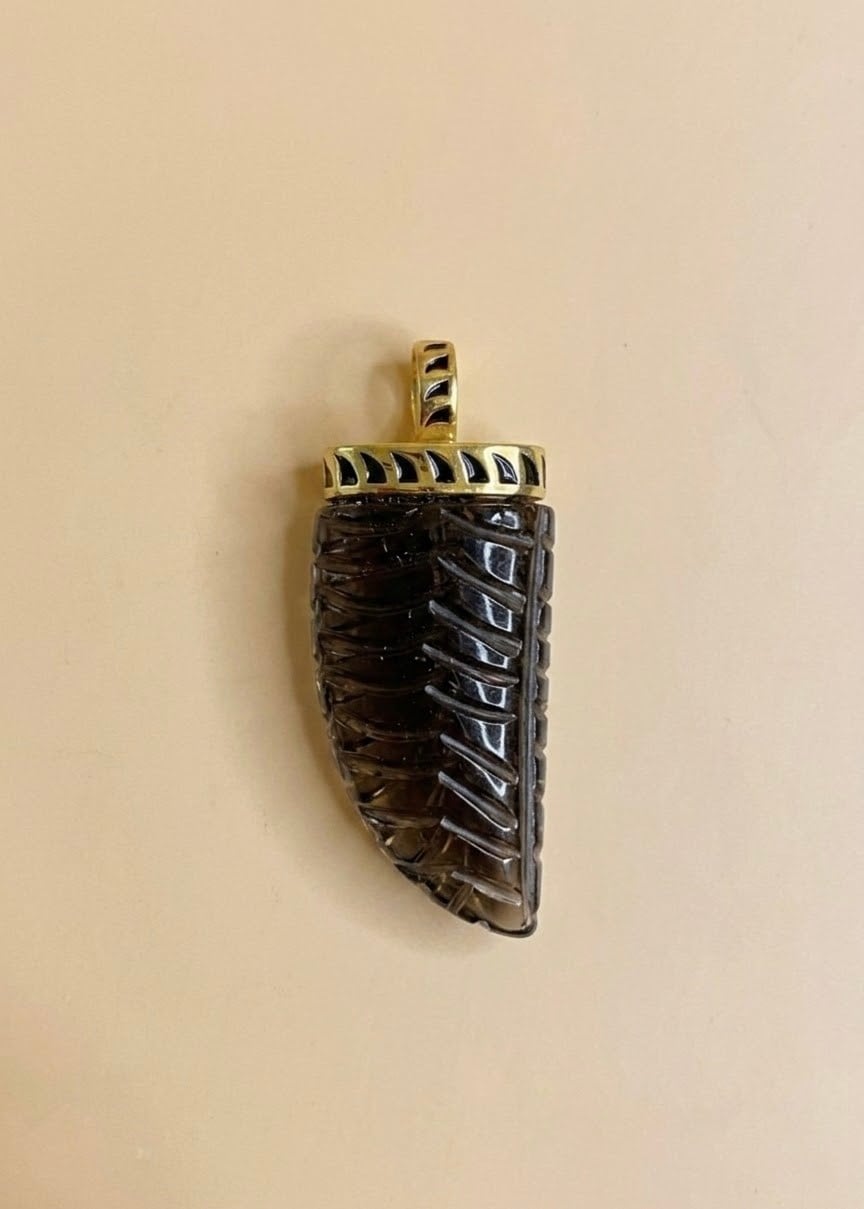 Smoky Quartz Yaprak Kolye Ucu