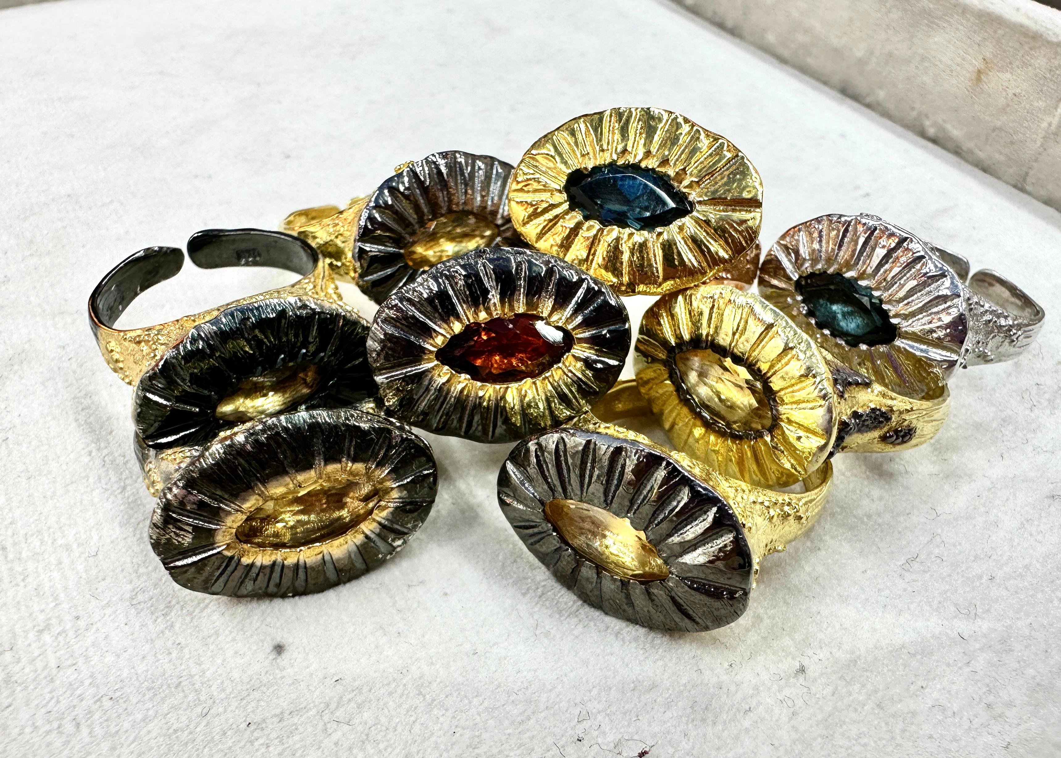 Topaz Gümüş Göz Yüzük