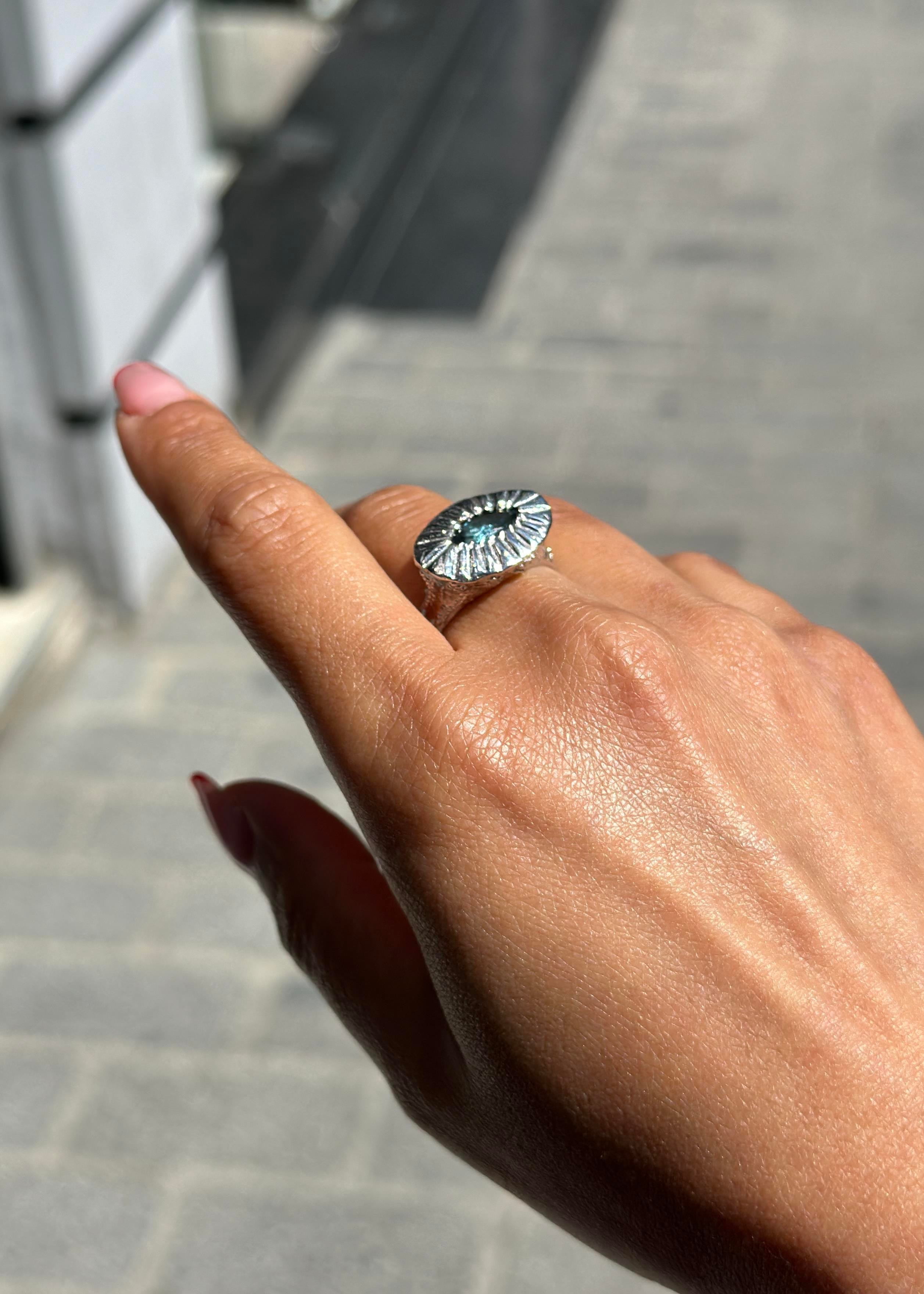 Topaz Gümüş Göz Yüzük