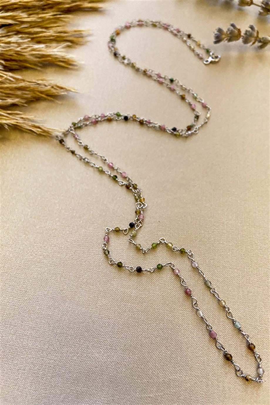 Turmalin Gümüş Rosary Kadın Kolye