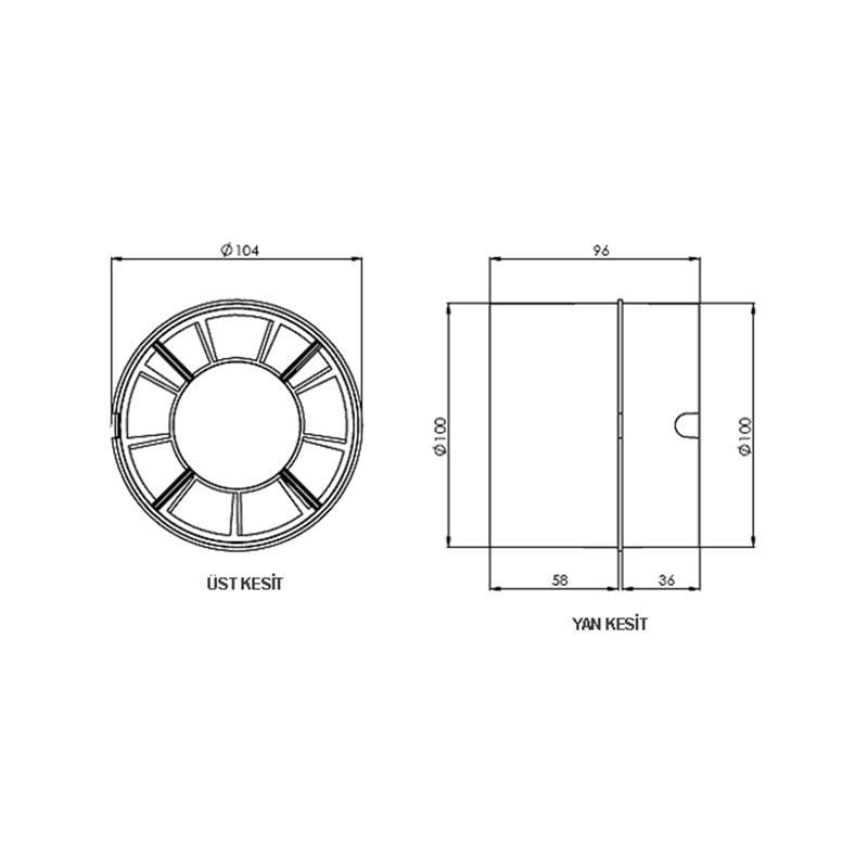 Aircol 100 KT Kanal Tipi Aspiratör