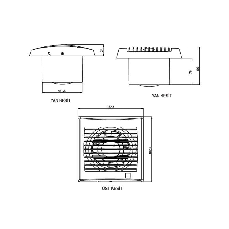 Aircol 120 SM Siviçli Aksiyal Aspiratör
