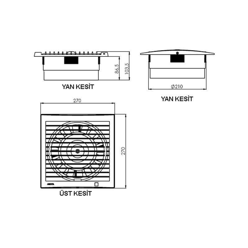 Aircol 200 Krom Aksiyal Aspiratör