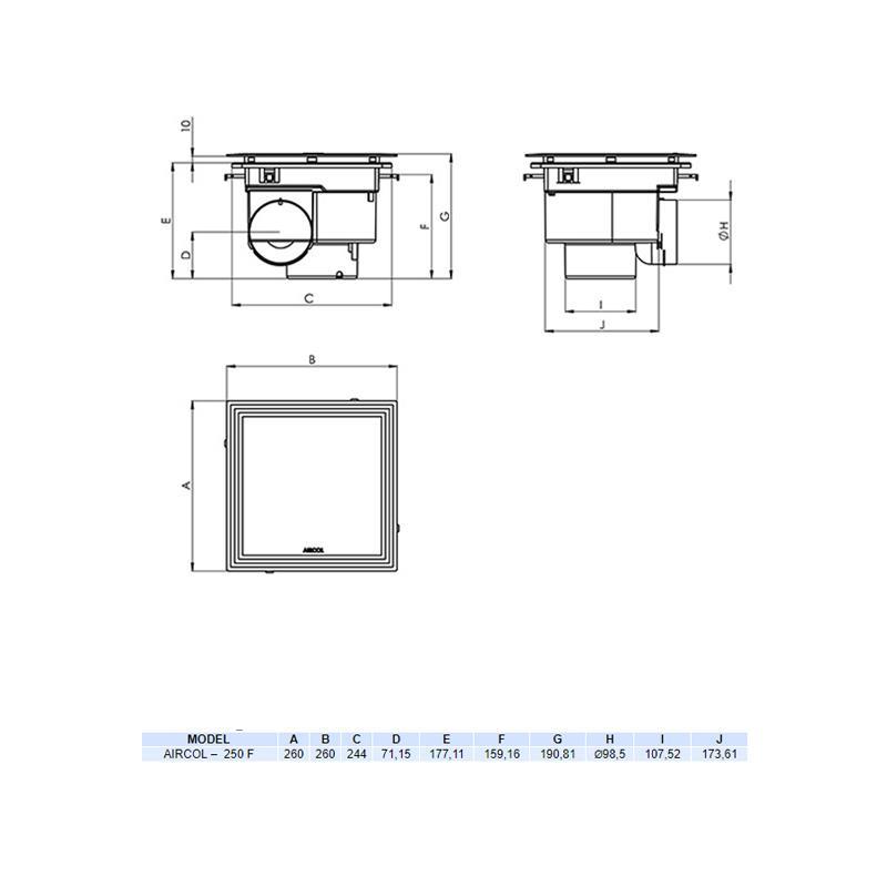 Aircol 250 F Tavan Tipi Aspiratör 6 Adet Koli