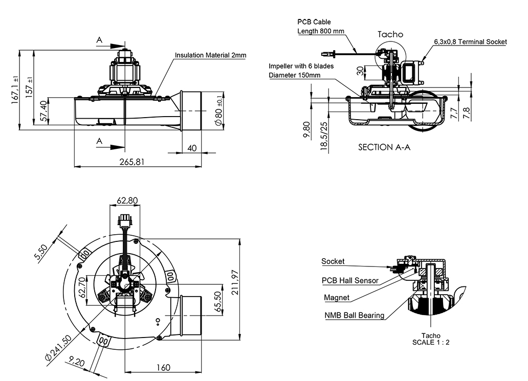 Aircol AKS 686P Salyangoz Radyal Fan