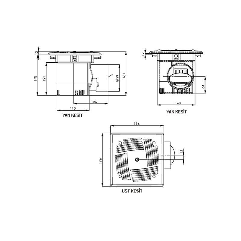 Aircol Spring Tavan Tipi Aspiratör 6 Adet Koli