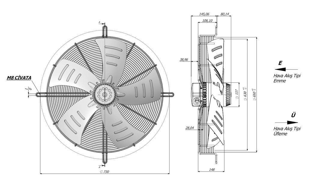 AKS 137 4ES 630 Aksiyel Fan