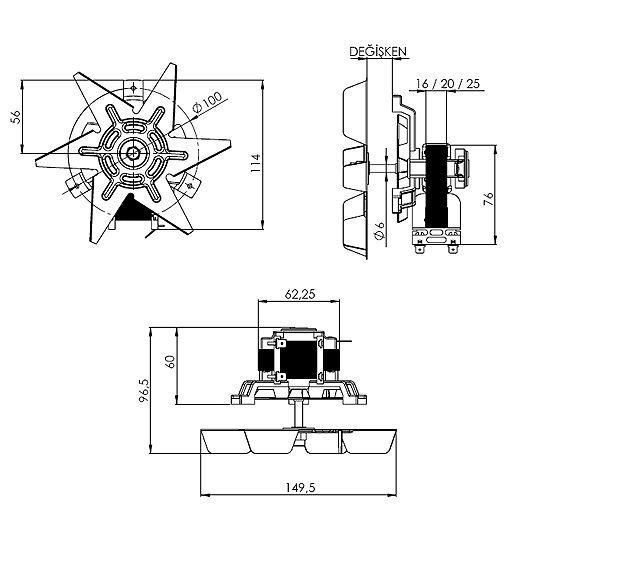 Aks 686-25 Hava Sirkülasyon Fanı