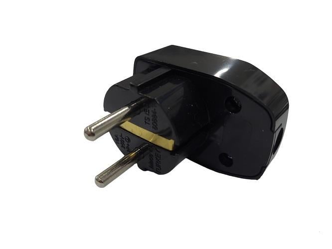 Alfa Anahtarlı Topraklı Fiş Siyah