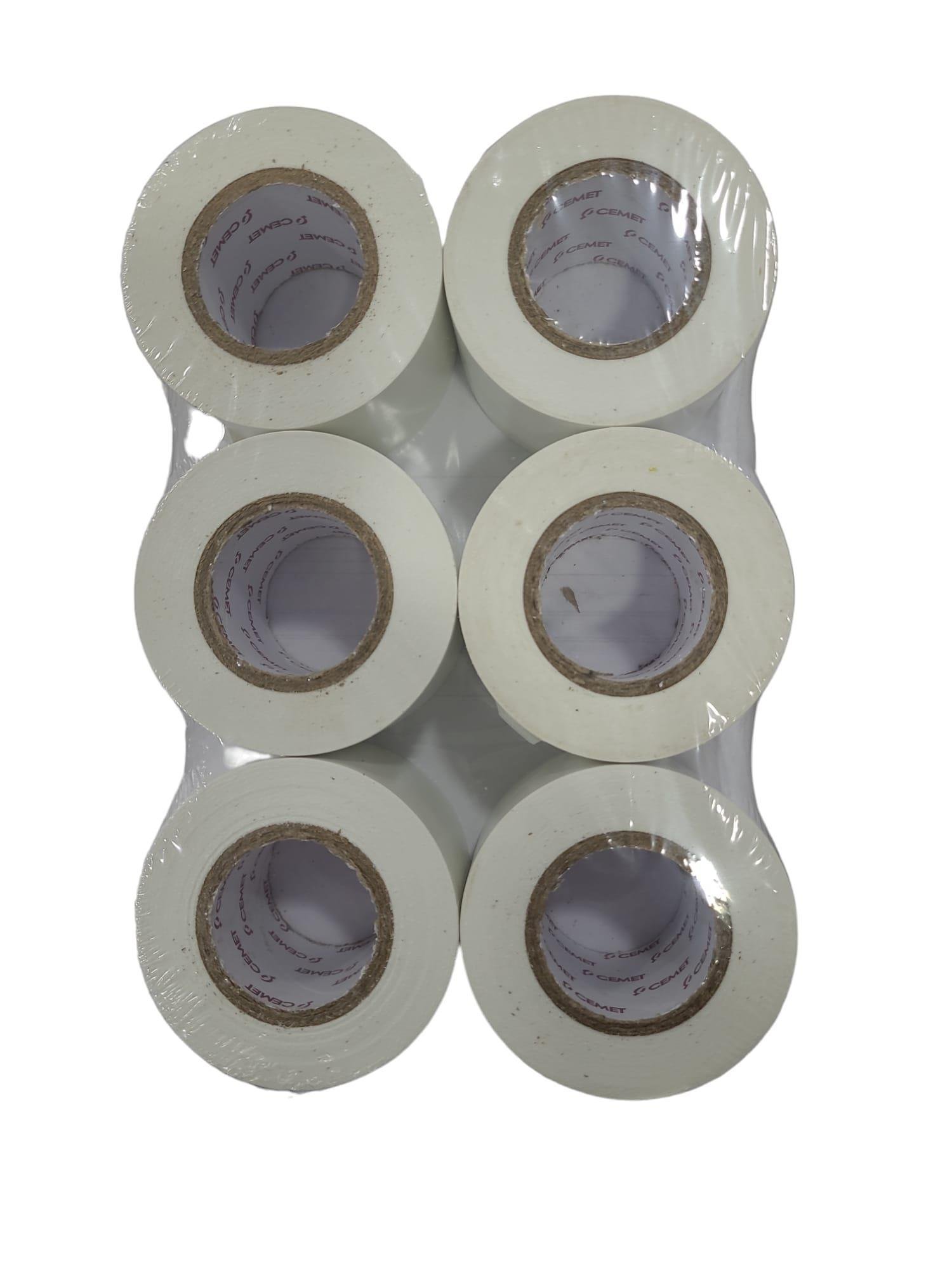 Cemet Beyaz PVC Kanal Bantı 0.13x48x25YRD 6 Adet