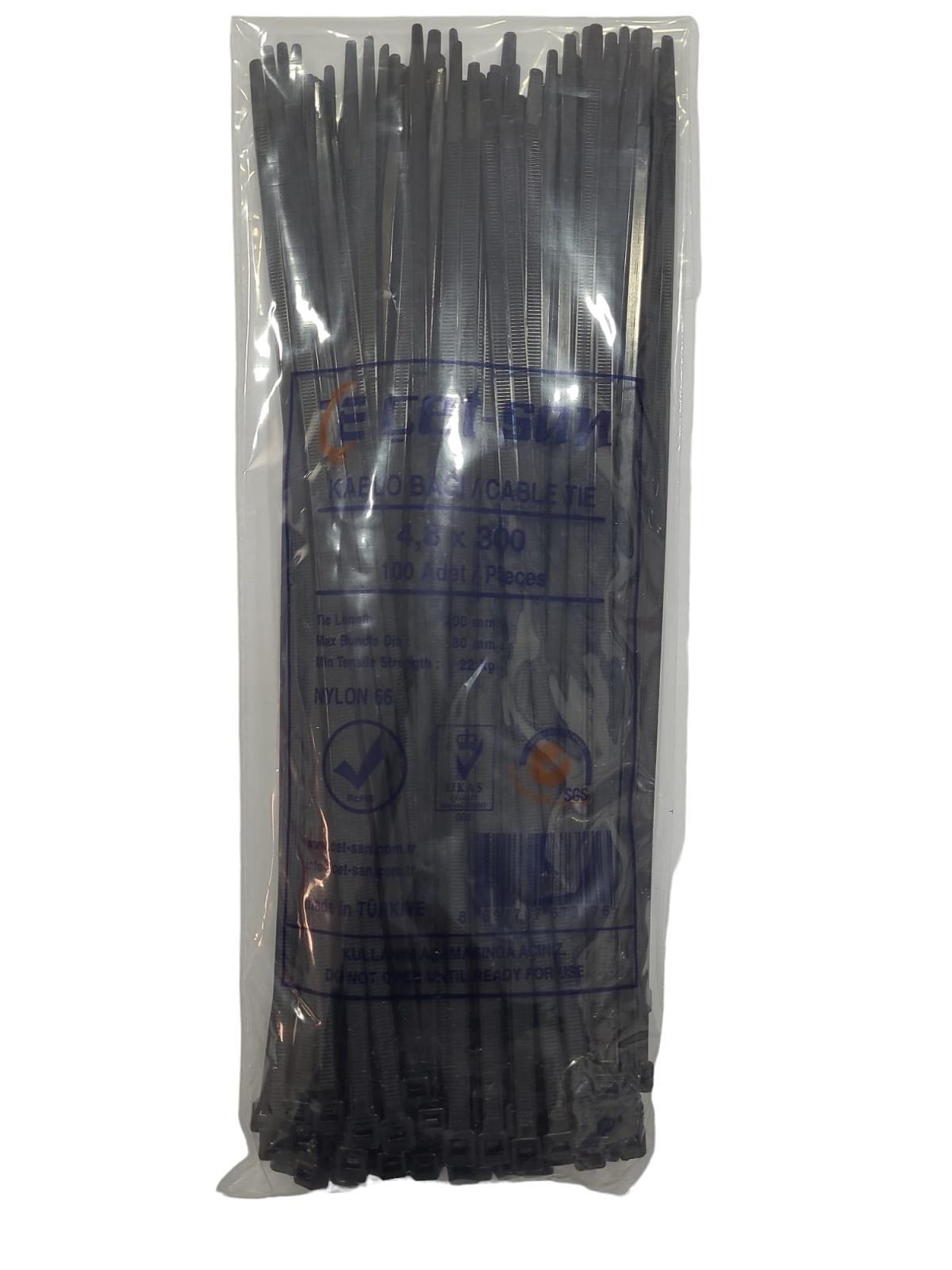 Çetsan 4,8x300 Kablo Bağı Siyah 100 adet