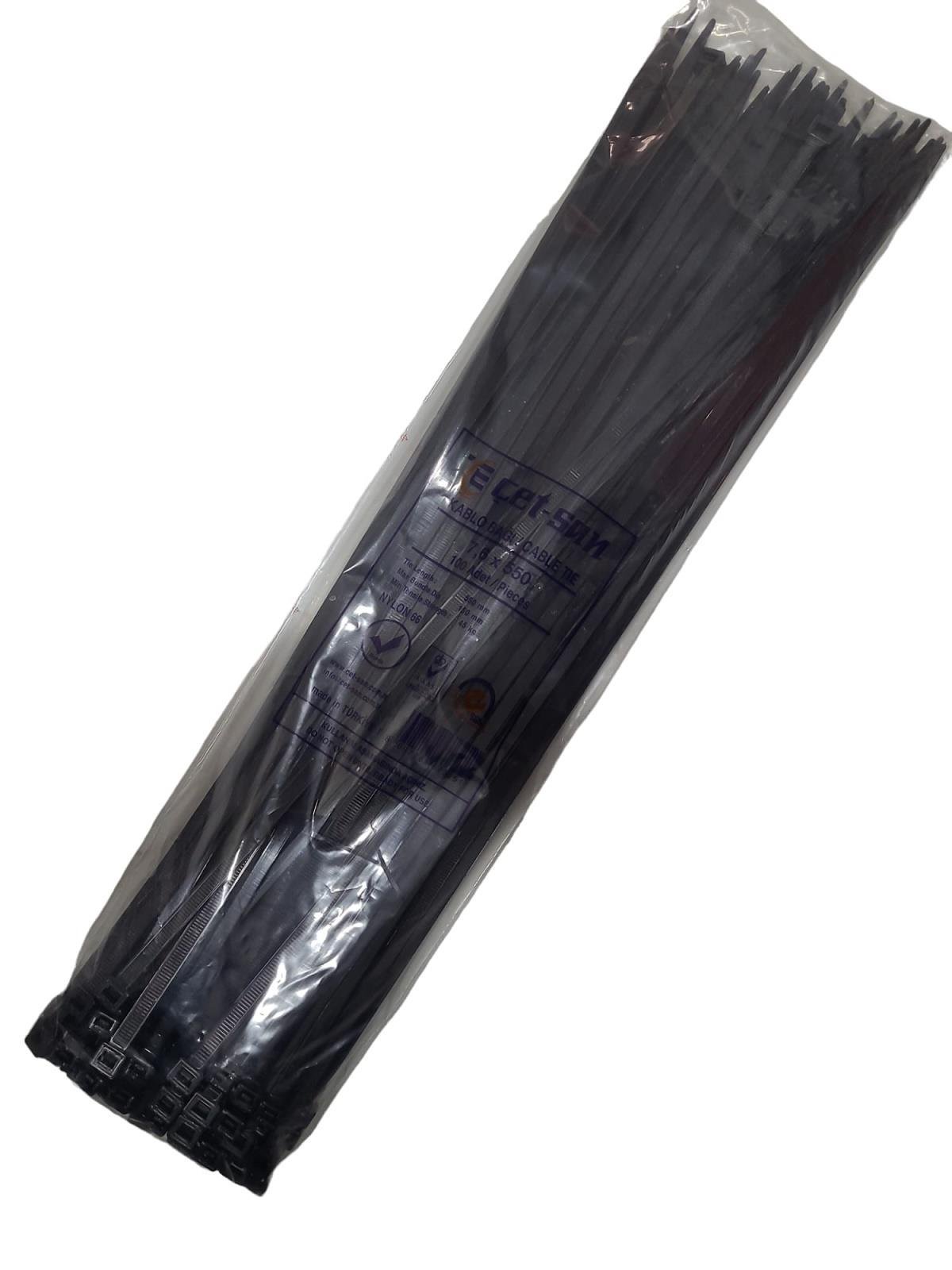 Çetsan 7,6x550 Kablo Bağı 100 adet Siyah