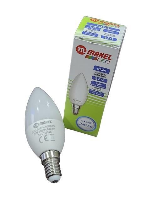 Makel 3W Buji Tipi Ampul E14 Beyaz Işık  6500K