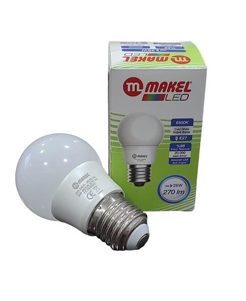 Makel 3W Led Ampül E27 Beyaz Işık 6500K