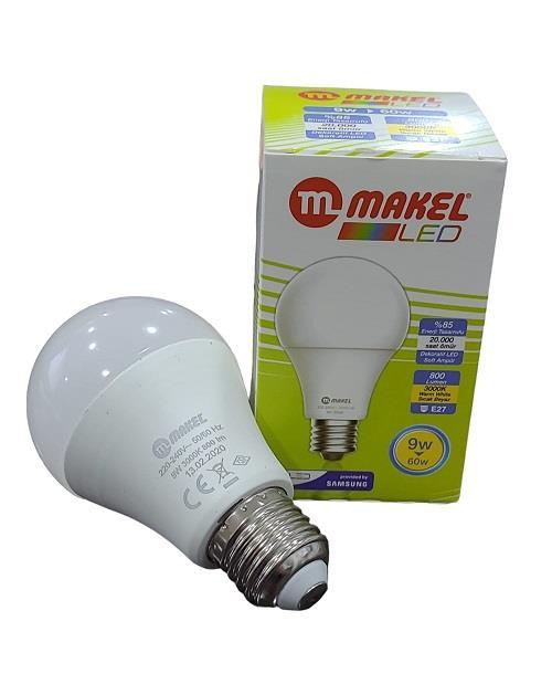 Makel 9W Led Ampül E27 Günışığı 3000K