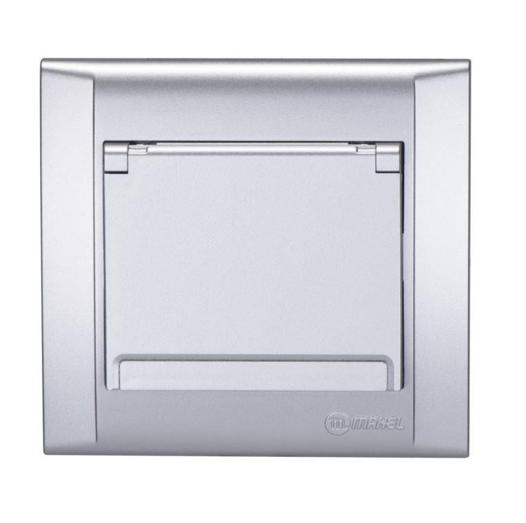 Makel Defne Gümüş Kapaklı Topraklı Priz