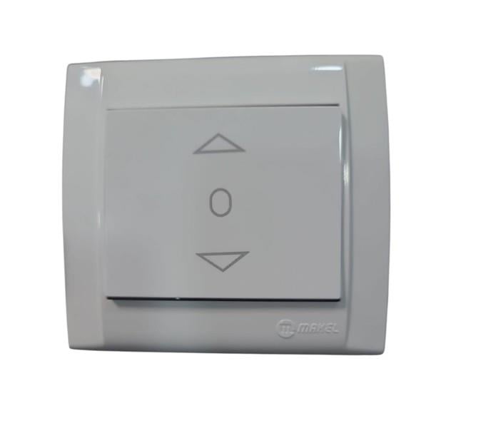 Makel Defne Tek Tuşlu Jaluzi Anahtar Beyaz