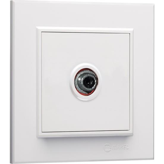 Makel Karea Uydu Prizi Tekli 0,5dB Sonlu Konnektörlü Beyaz