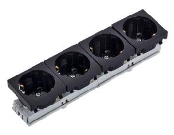 Ne-ad 45x45 Dörtlü Modül Priz Siyah