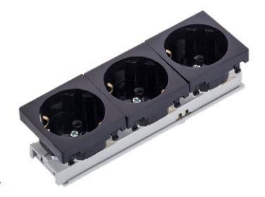 Ne-ad 45x45 Üçlü Modül Priz Siyah