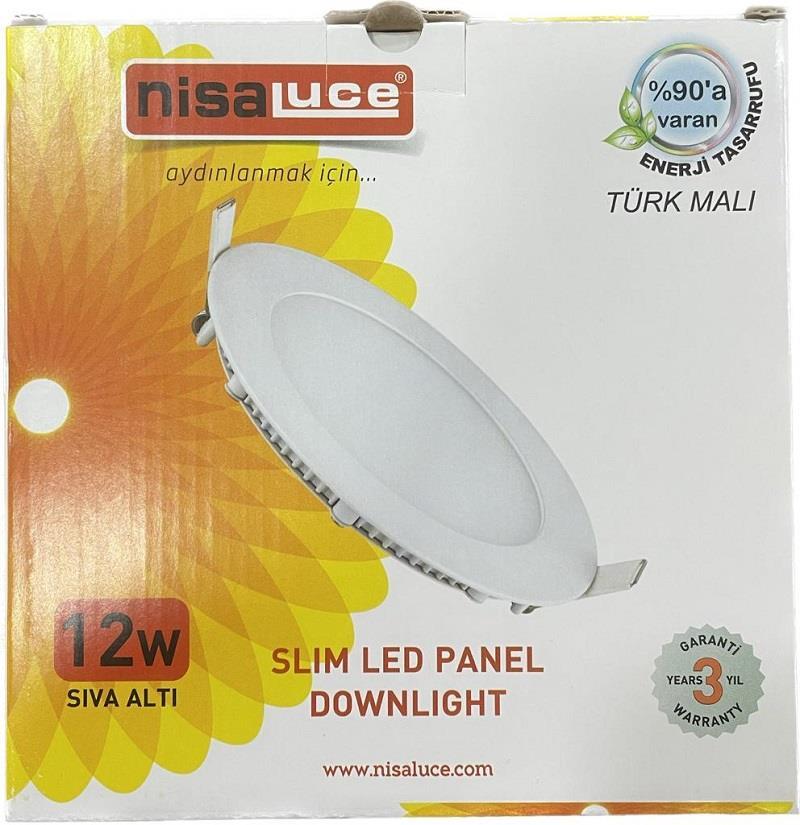 NisaLuce 12W Sıva Altı Led Panel 3000K