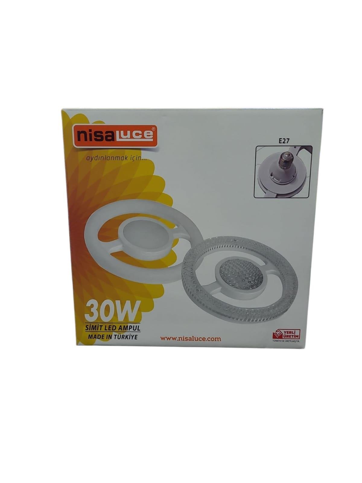 NisaLuce 30W Simit Led Ampul Kristal Camlı 6500K Beyaz