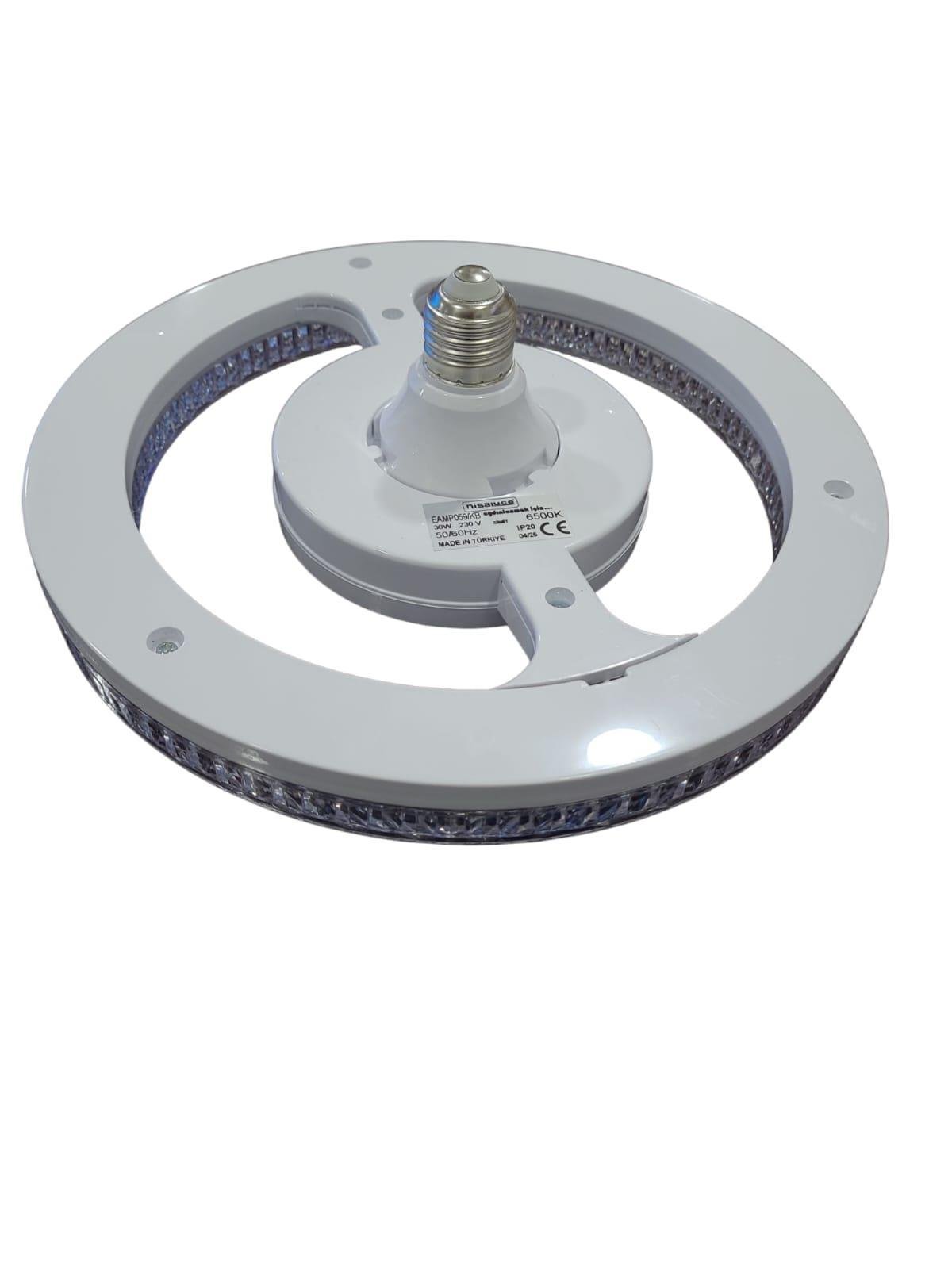 NisaLuce 30W Simit Led Ampul Kristal Camlı 6500K Beyaz