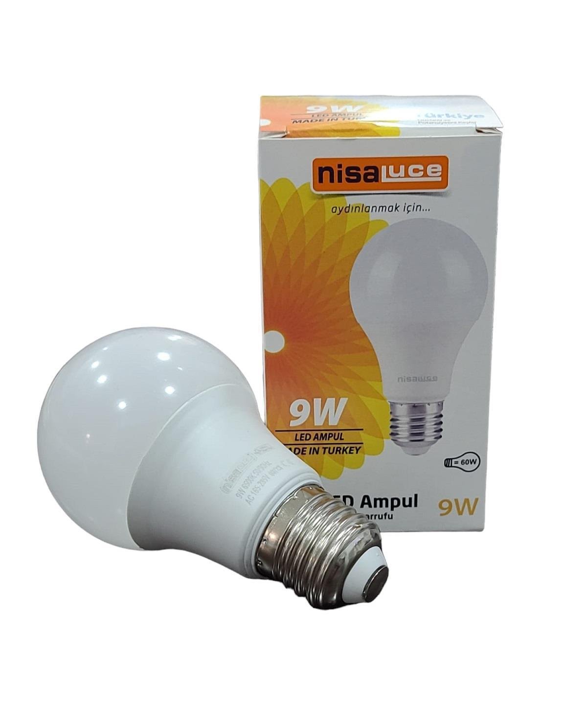 NisaLuce 9W Led Ampul 6500K Beyaz Işık 10 Adet