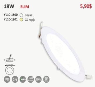 Noas 18W Slim Led Armatür 3000K