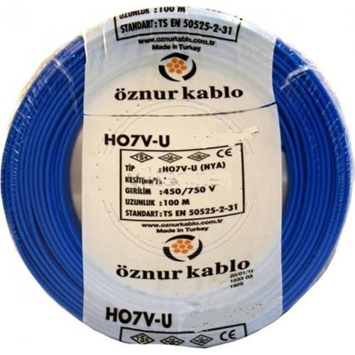 Öznur 4 mm NYA Kablo Mavi 100 metre  %100 Bakır