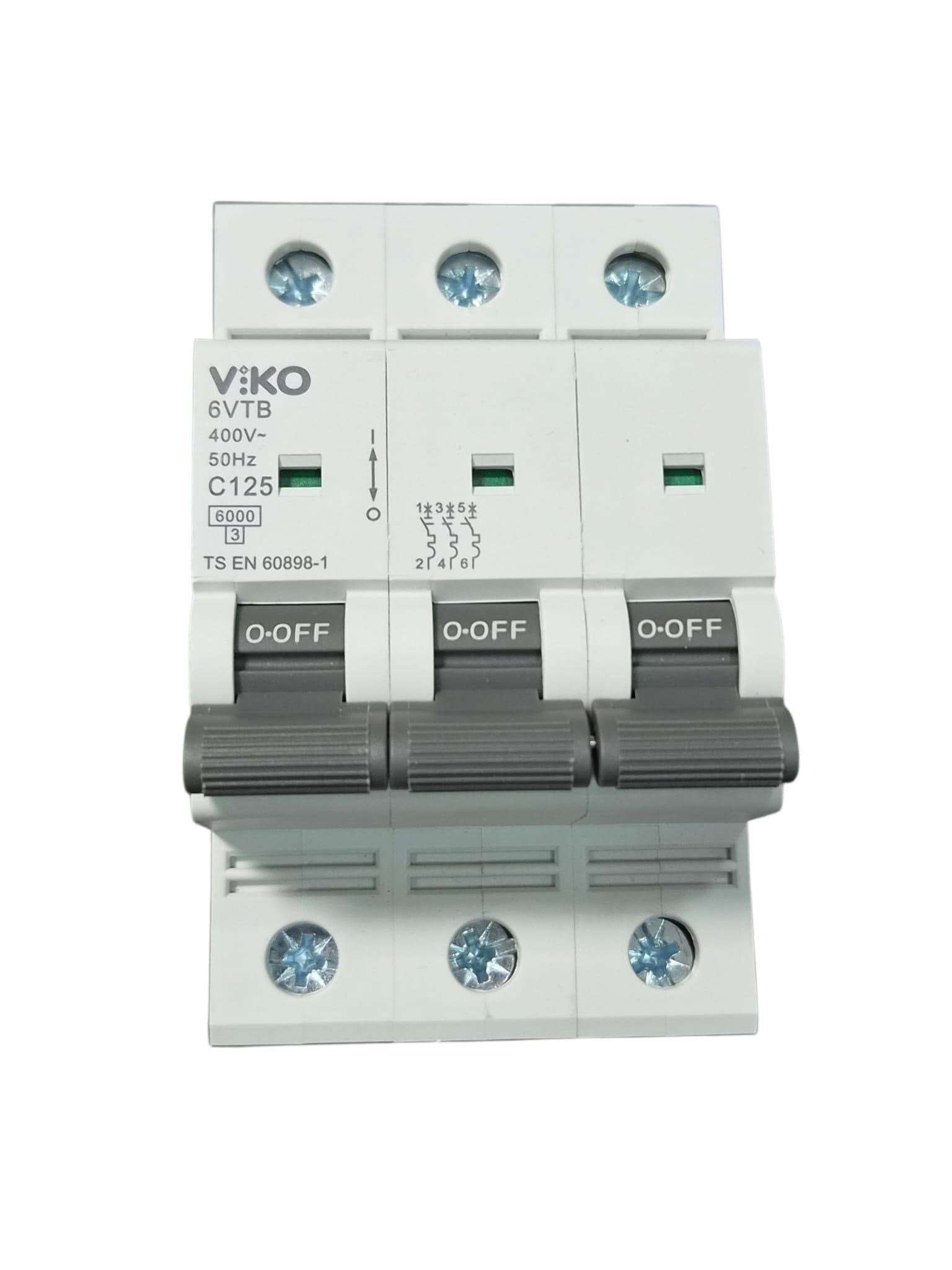 Viko 3x125A C Tipi 6kA Otomatik Sigorta 6VTB-3C125