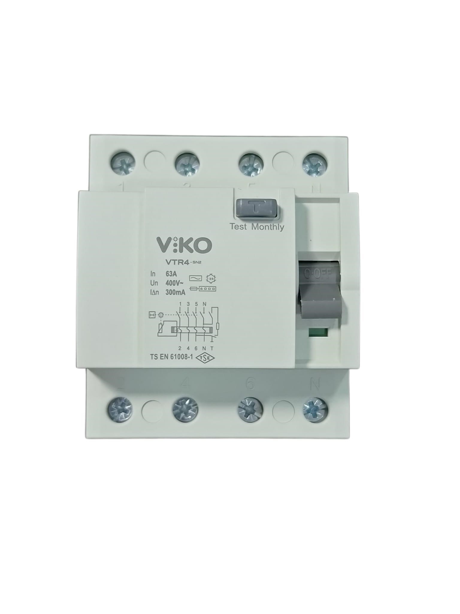 Viko 4x63A 300mA Kaçak Akım Rölesi VTR4-63300
