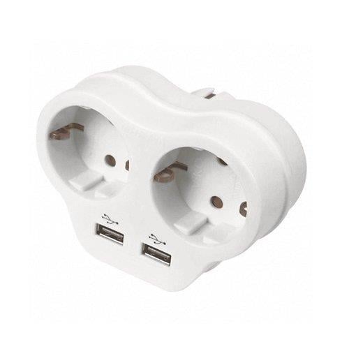 Viko İkili Topraklı USB Çıkışlı Fiş-Priz 2A