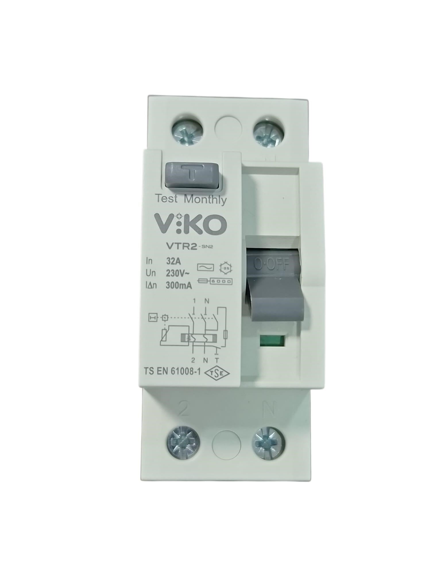 Viko Monofaze 32A 300mA Kaçak Akım Rölesi VTR2-32300