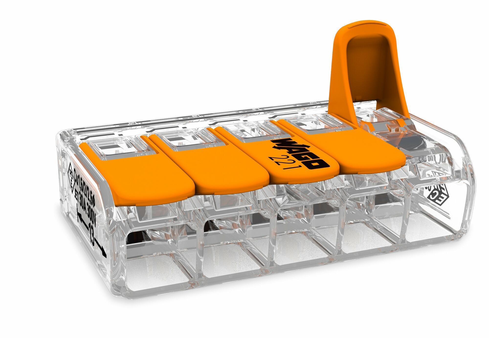 Wago 221-615 5'li Yaylı Tırnaklı Klemens 6mm 15 Adet Kutu