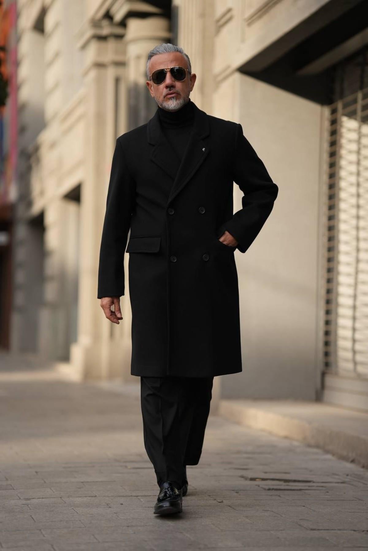 THIN LAPEL WOOL COAT
