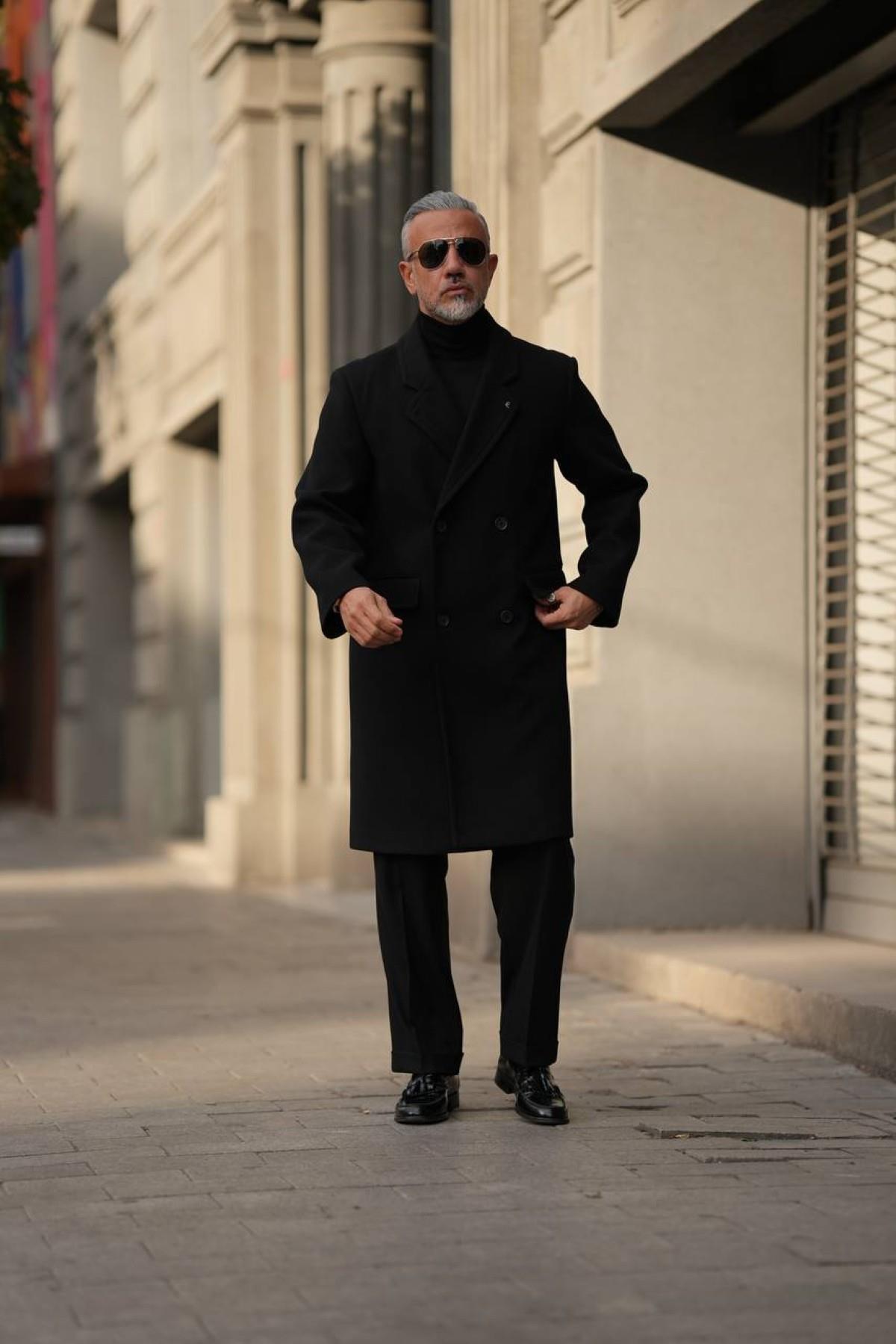 THIN LAPEL WOOL COAT
