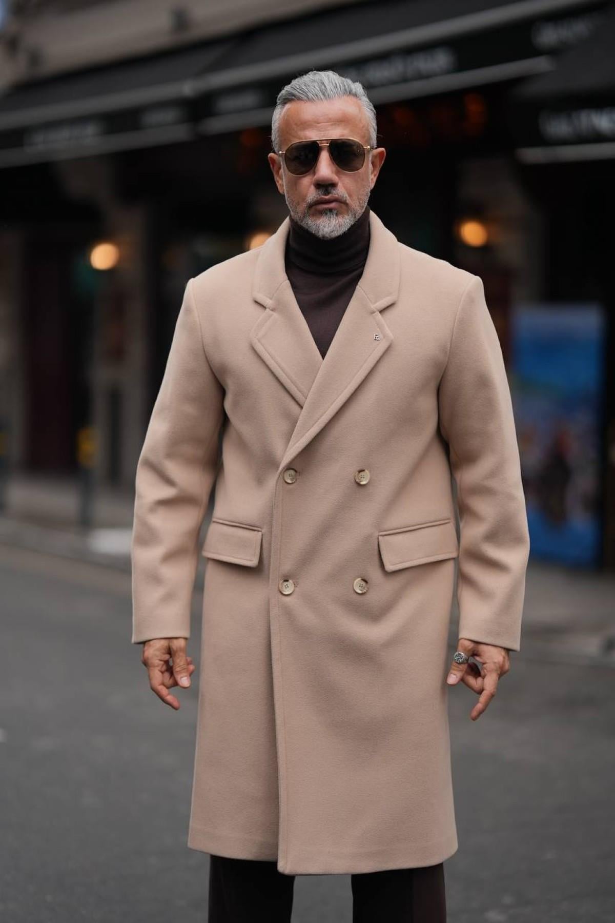 THIN LAPEL WOOL COAT
