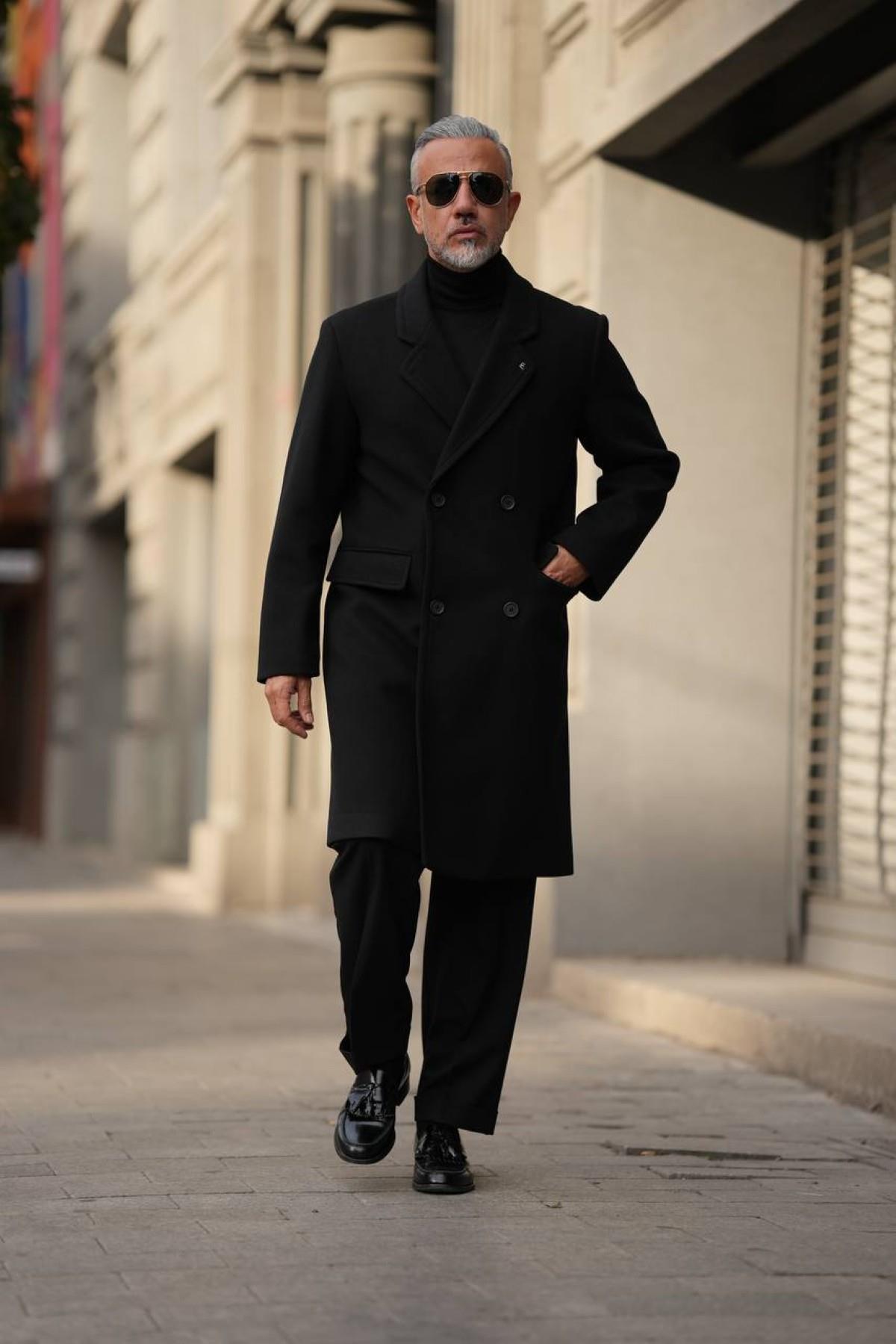 THIN LAPEL WOOL COAT