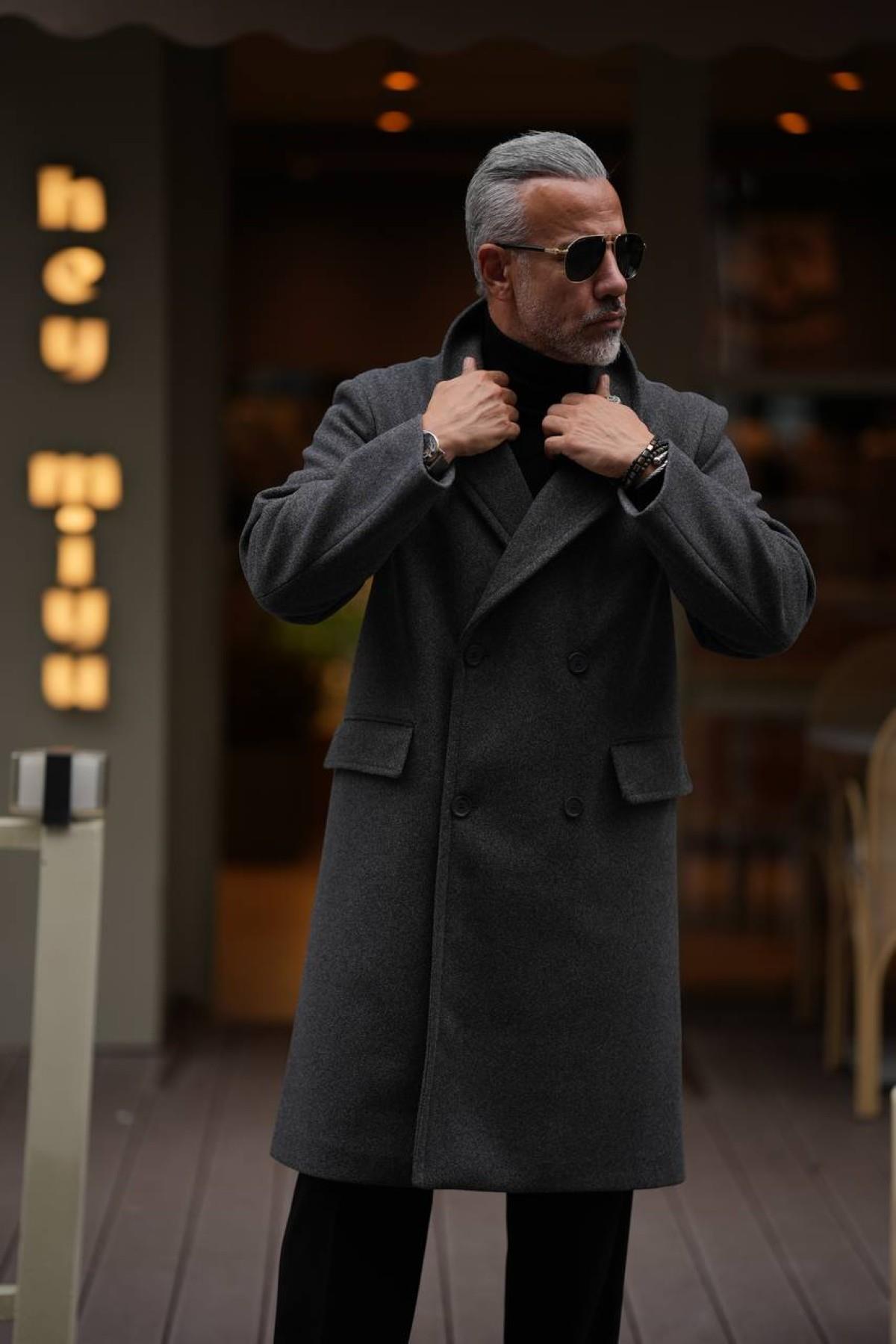 THIN LAPEL WOOL COAT