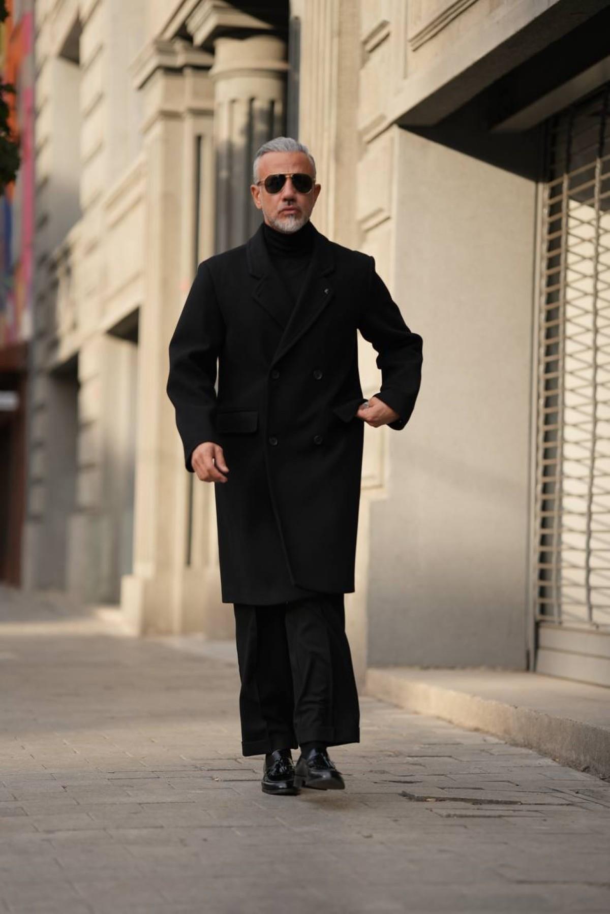THIN LAPEL WOOL COAT